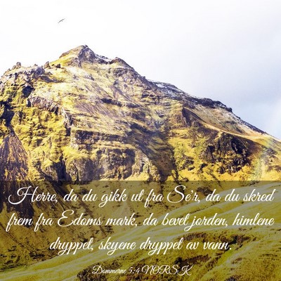 Picture 03 - Dommerne 5:4 NORSK - Herre, da du gikk ut fra Se'r, da du skred frem - Bible Verse Picture