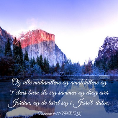 Picture 03 - Dommerne 6:33 NORSK - Og alle midianittene og amalekittene og ¥stens - Bible Verse Picture