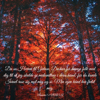 Picture 03 - Dommerne 7:2 NORSK - Da sa Herren til Gideon: Du har for mange folk - Bible Verse Picture