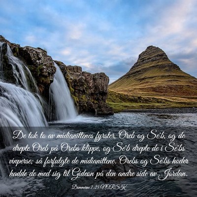 Picture 03 - Dommerne 7:25 NORSK - De tok to av midianittenes fyrster, Oreb og Se'b, - Bible Verse Picture