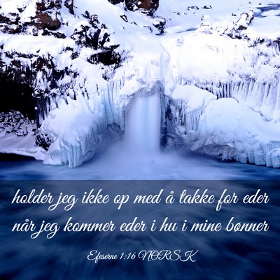 Picture 03 - Efeserne 1:16 NORSK - holder jeg ikke op med å takke for eder når jeg - Bible Verse Picture