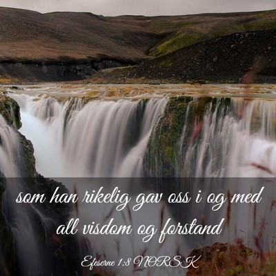 Picture 03 - Efeserne 1:8 NORSK - som han rikelig gav oss i og med all visdom og - Bible Verse Picture