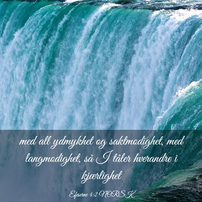 Picture 03 - Efeserne 4:2 NORSK - med all ydmykhet og saktmodighet, med - Bible Verse Picture