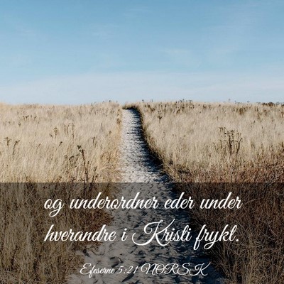 Picture 03 - Efeserne 5:21 NORSK - og underordner eder under hverandre i Kristi - Bible Verse Picture