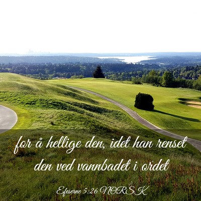 Picture 03 - Efeserne 5:26 NORSK - for å hellige den, idet han renset den ved - Bible Verse Picture