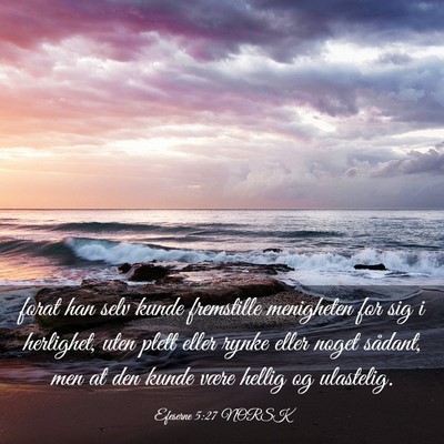 Picture 03 - Efeserne 5:27 NORSK - forat han selv kunde fremstille menigheten for - Bible Verse Picture