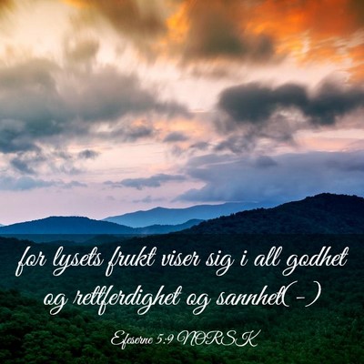 Picture 03 - Efeserne 5:9 NORSK - for lysets frukt viser sig i all godhet og - Bible Verse Picture