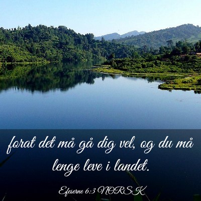 Picture 03 - Efeserne 6:3 NORSK - forat det må gå dig vel, og du må lenge leve i - Bible Verse Picture