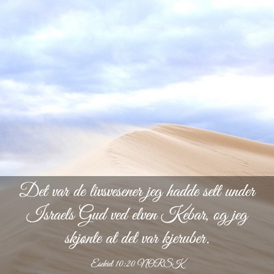 Picture 03 - Esekiel 10:20 NORSK - Det var de livsvesener jeg hadde sett under - Bible Verse Picture