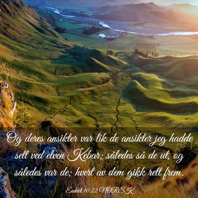 Picture 03 - Esekiel 10:22 NORSK - Og deres ansikter var lik de ansikter jeg hadde - Bible Verse Picture