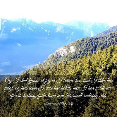 Picture 03 - Esekiel 11:12 NORSK - Og I skal kjenne at jeg er Herren, hvis bud I - Bible Verse Picture