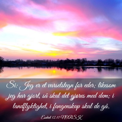 Picture 03 - Esekiel 12:11 NORSK - Si: Jeg er et varselstegn for eder; likesom jeg - Bible Verse Picture