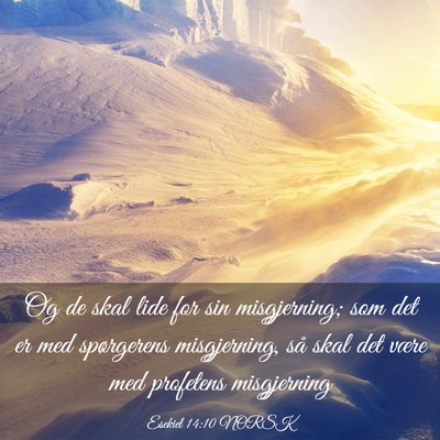 Picture 03 - Esekiel 14:10 NORSK - Og de skal lide for sin misgjerning; som det er - Bible Verse Picture
