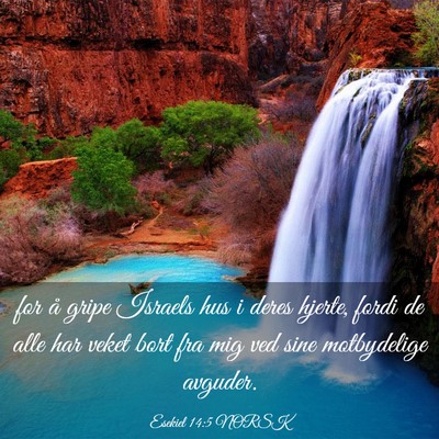 Picture 03 - Esekiel 14:5 NORSK - for å gripe Israels hus i deres hjerte, fordi de - Bible Verse Picture