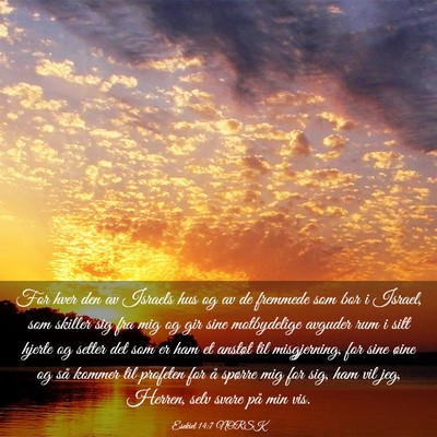 Picture 03 - Esekiel 14:7 NORSK - For hver den av Israels hus og av de fremmede som - Bible Verse Picture