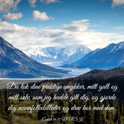 Picture 03 - Esekiel 16:17 NORSK - Du tok dine prektige smykker, mitt gull og mitt - Bible Verse Picture