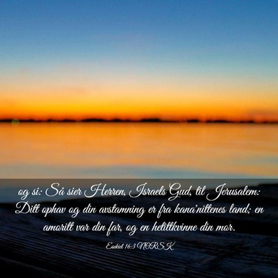 Picture 03 - Esekiel 16:3 NORSK - og si: Så sier Herren, Israels Gud, til - Bible Verse Picture