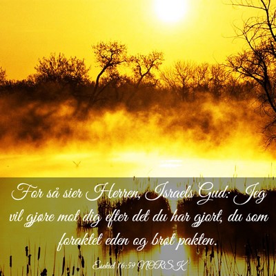 Picture 03 - Esekiel 16:59 NORSK - For så sier Herren, Israels Gud: Jeg vil gjøre - Bible Verse Picture