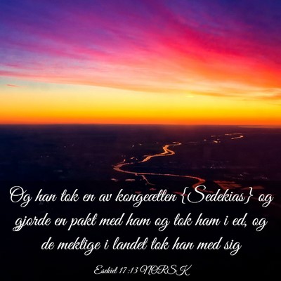 Picture 03 - Esekiel 17:13 NORSK - Og han tok en av kongeætten {Sedekias} og gjorde - Bible Verse Picture
