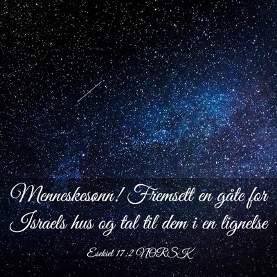 Picture 03 - Esekiel 17:2 NORSK - Menneskesønn! Fremsett en gåte for Israels hus - Bible Verse Picture