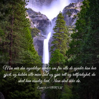 Picture 03 - Esekiel 18:21 NORSK - Men når den ugudelige vender om fra alle de - Bible Verse Picture