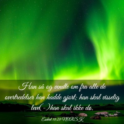Picture 03 - Esekiel 18:28 NORSK - Han så og vendte om fra alle de overtredelser - Bible Verse Picture