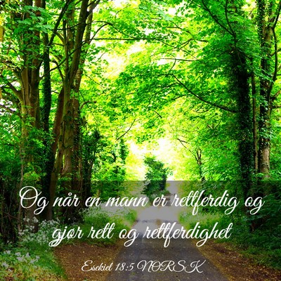 Picture 03 - Esekiel 18:5 NORSK - Og når en mann er rettferdig og gjør rett og - Bible Verse Picture