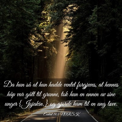 Picture 03 - Esekiel 19:5 NORSK - Da hun så at hun hadde ventet forgjeves, at - Bible Verse Picture