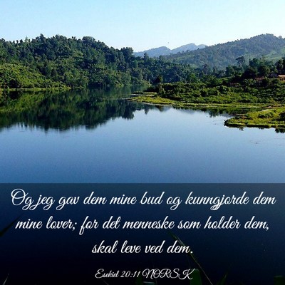 Picture 03 - Esekiel 20:11 NORSK - Og jeg gav dem mine bud og kunngjorde dem mine - Bible Verse Picture