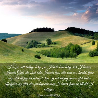 Picture 03 - Esekiel 20:40 NORSK - For på mitt hellige berg, på Israels høie - Bible Verse Picture