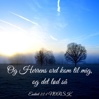 Picture 03 - Esekiel 22:1 NORSK - Og Herrens ord kom til mig, og det lød - Bible Verse Picture