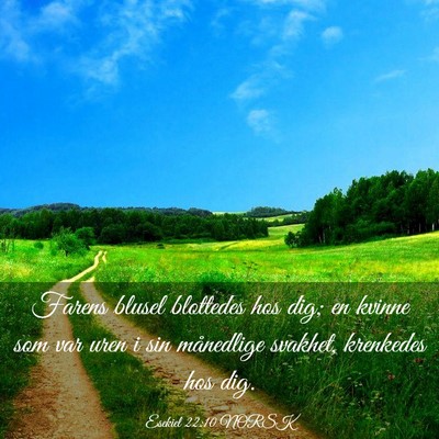 Picture 03 - Esekiel 22:10 NORSK - Farens blusel blottedes hos dig; en kvinne som - Bible Verse Picture