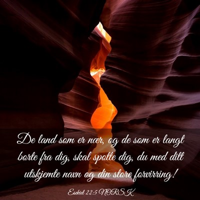 Picture 03 - Esekiel 22:5 NORSK - De land som er nær, og de som er langt borte fra - Bible Verse Picture