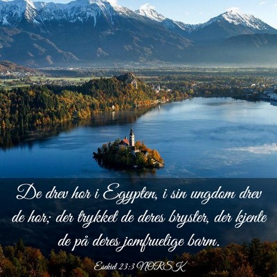 Picture 03 - Esekiel 23:3 NORSK - De drev hor i Egypten, i sin ungdom drev de hor; - Bible Verse Picture