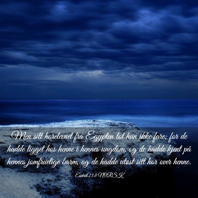 Picture 03 - Esekiel 23:8 NORSK - Men sitt horelevnet fra Egypten lot hun ikke - Bible Verse Picture
