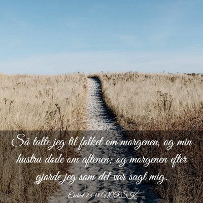 Picture 03 - Esekiel 24:18 NORSK - Så talte jeg til folket om morgenen, og min - Bible Verse Picture