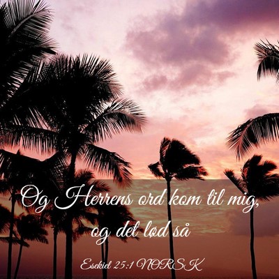 Picture 03 - Esekiel 25:1 NORSK - Og Herrens ord kom til mig, og det lød - Bible Verse Picture