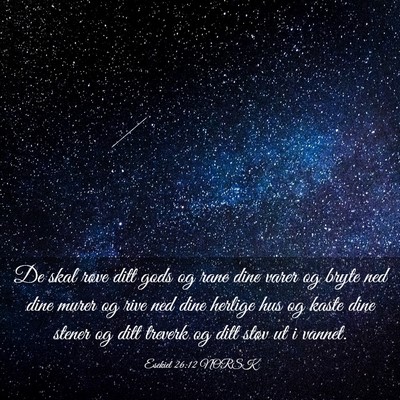 Picture 03 - Esekiel 26:12 NORSK - De skal røve ditt gods og rane dine varer og - Bible Verse Picture