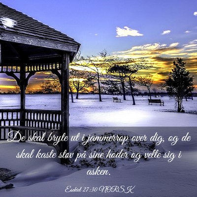 Picture 03 - Esekiel 27:30 NORSK - De skal bryte ut i jammerrop over dig, og de skal - Bible Verse Picture