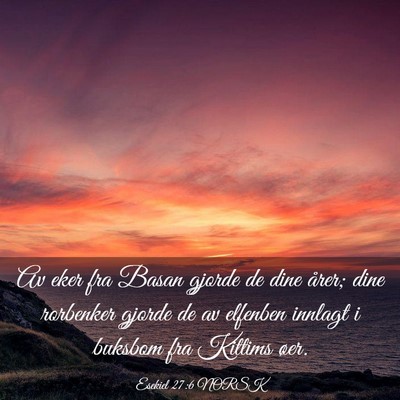 Picture 03 - Esekiel 27:6 NORSK - Av eker fra Basan gjorde de dine årer; dine - Bible Verse Picture