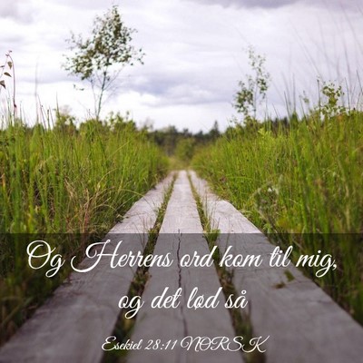 Picture 03 - Esekiel 28:11 NORSK - Og Herrens ord kom til mig, og det lød - Bible Verse Picture