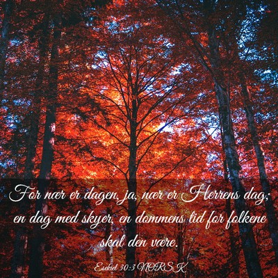 Picture 03 - Esekiel 30:3 NORSK - For nær er dagen, ja, nær er Herrens dag; en - Bible Verse Picture
