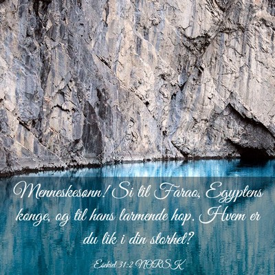 Picture 03 - Esekiel 31:2 NORSK - Menneskesønn! Si til Farao, Egyptens konge, og - Bible Verse Picture
