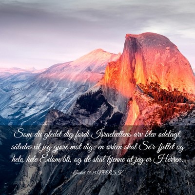 Picture 03 - Esekiel 35:15 NORSK - Som du gledet dig fordi Israelættens arv blev - Bible Verse Picture