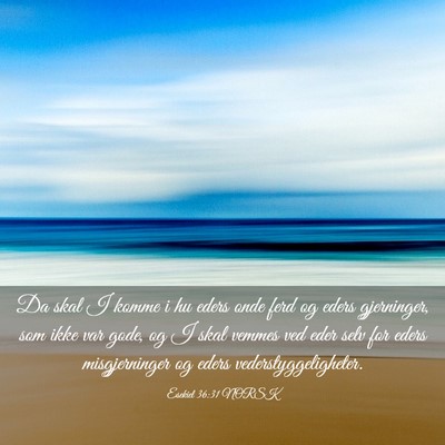 Picture 03 - Esekiel 36:31 NORSK - Da skal I komme i hu eders onde ferd og eders - Bible Verse Picture
