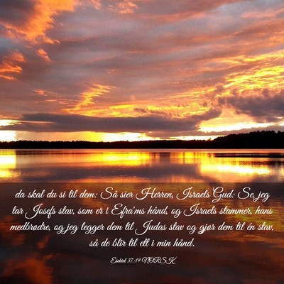 Picture 03 - Esekiel 37:19 NORSK - da skal du si til dem: Så sier Herren, Israels - Bible Verse Picture
