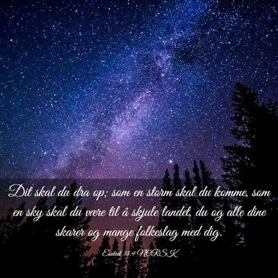 Picture 03 - Esekiel 38:9 NORSK - Dit skal du dra op; som en storm skal du komme, - Bible Verse Picture