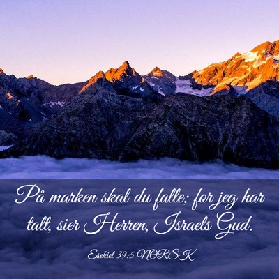 Picture 03 - Esekiel 39:5 NORSK - På marken skal du falle; for jeg har talt, sier - Bible Verse Picture