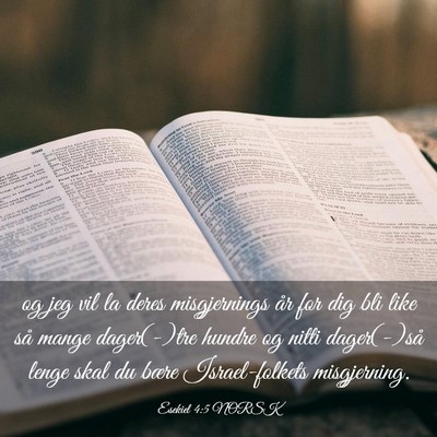 Picture 03 - Esekiel 4:5 NORSK - og jeg vil la deres misgjernings år for dig bli - Bible Verse Picture