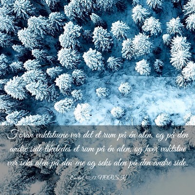 Picture 03 - Esekiel 40:12 NORSK - Foran vaktstuene var det et rum på én alen, og - Bible Verse Picture